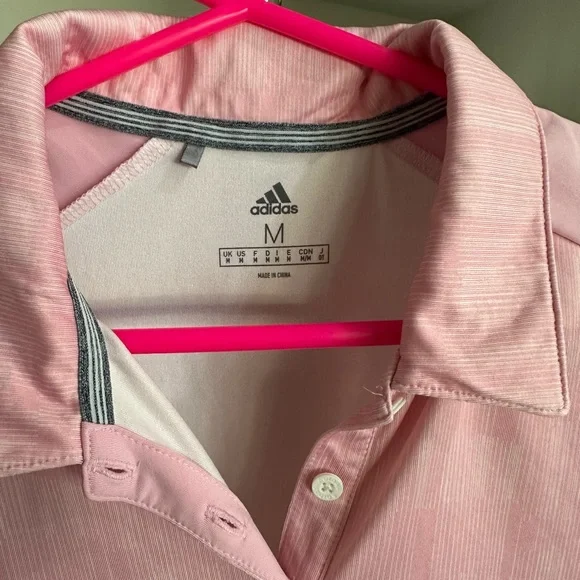 Adidas Women's Pink Collared Active Golf Tennis Pickle Ball Tank Top Shirt Sz M - Picture 12 of 12